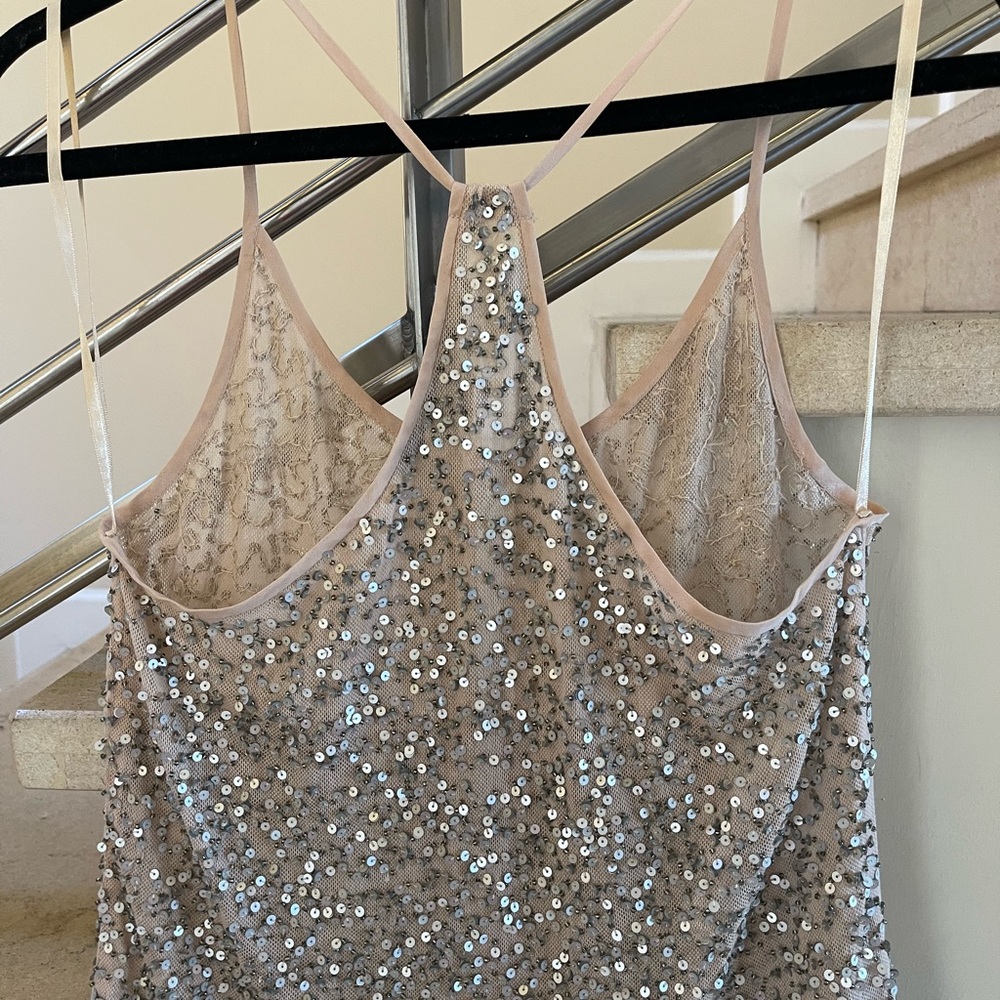 Vintage Sequin Embellished Beige Top - Picture 15 of 15